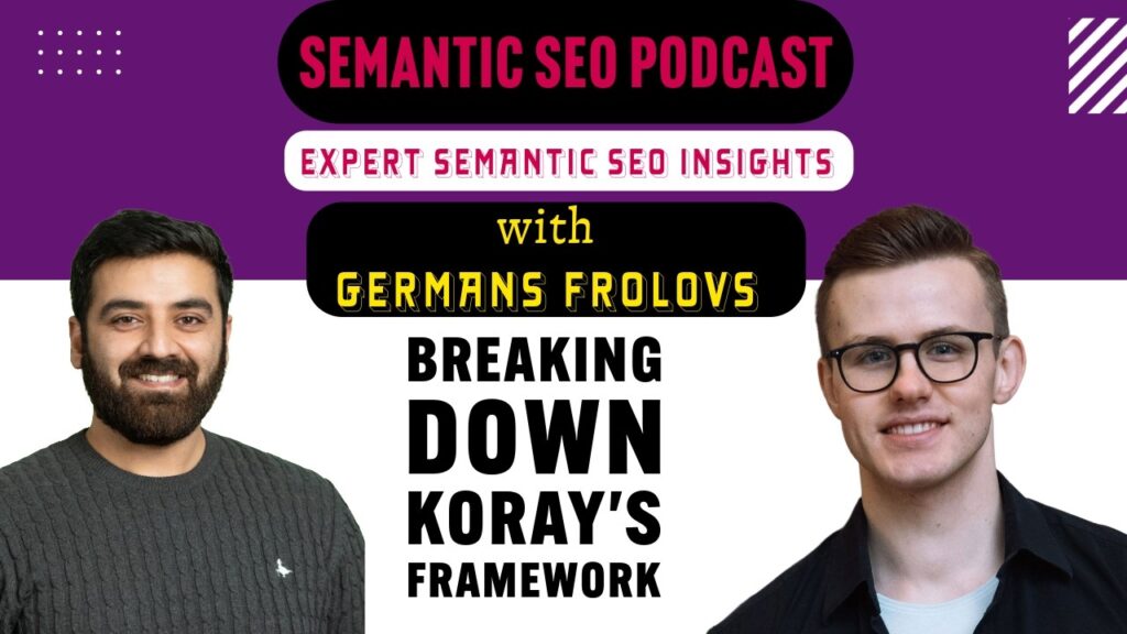 Semantic SEO Podcast: discussing Koray's Topical Authority Framework with Germans Frolovs